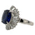 4.71 Carat Natural Blue Sapphire Diamond Platinum Cocktail Ring