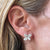 Diamond Flower Stud Earrings 18 Karat White Gold