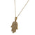 Diamond 18 Karat Yellow Gold Hamsa Pendant Necklace