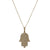 Diamond 18 Karat Yellow Gold Hamsa Pendant Necklace