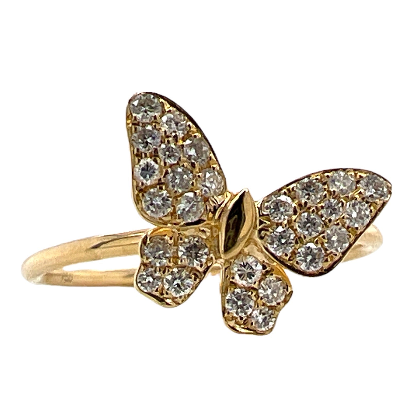 Yellow diamond butterfly ring Clearance