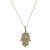 Diamond 18 Karat Yellow Gold Hamsa Pendant Necklace