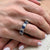Sapphire Diamond 18 Karat White Gold Eternity Wedding Band Ring Size 7