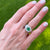 1970's Emerald Diamond Satin Finish White Gold Cocktail Ring