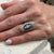 1950's Diamond Sapphire 18 Karat White Gold Vintage Cocktail Ring