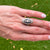 1950's Diamond Sapphire 18 Karat White Gold Vintage Cocktail Ring