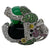 Double Snake Emerald Onyx Diamond Tsavorite Ruby 18KWG Ring