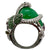 Double Snake Emerald Onyx Diamond Tsavorite Ruby 18KWG Ring