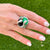 Double Snake Emerald Onyx Diamond Tsavorite Ruby 18KWG Ring