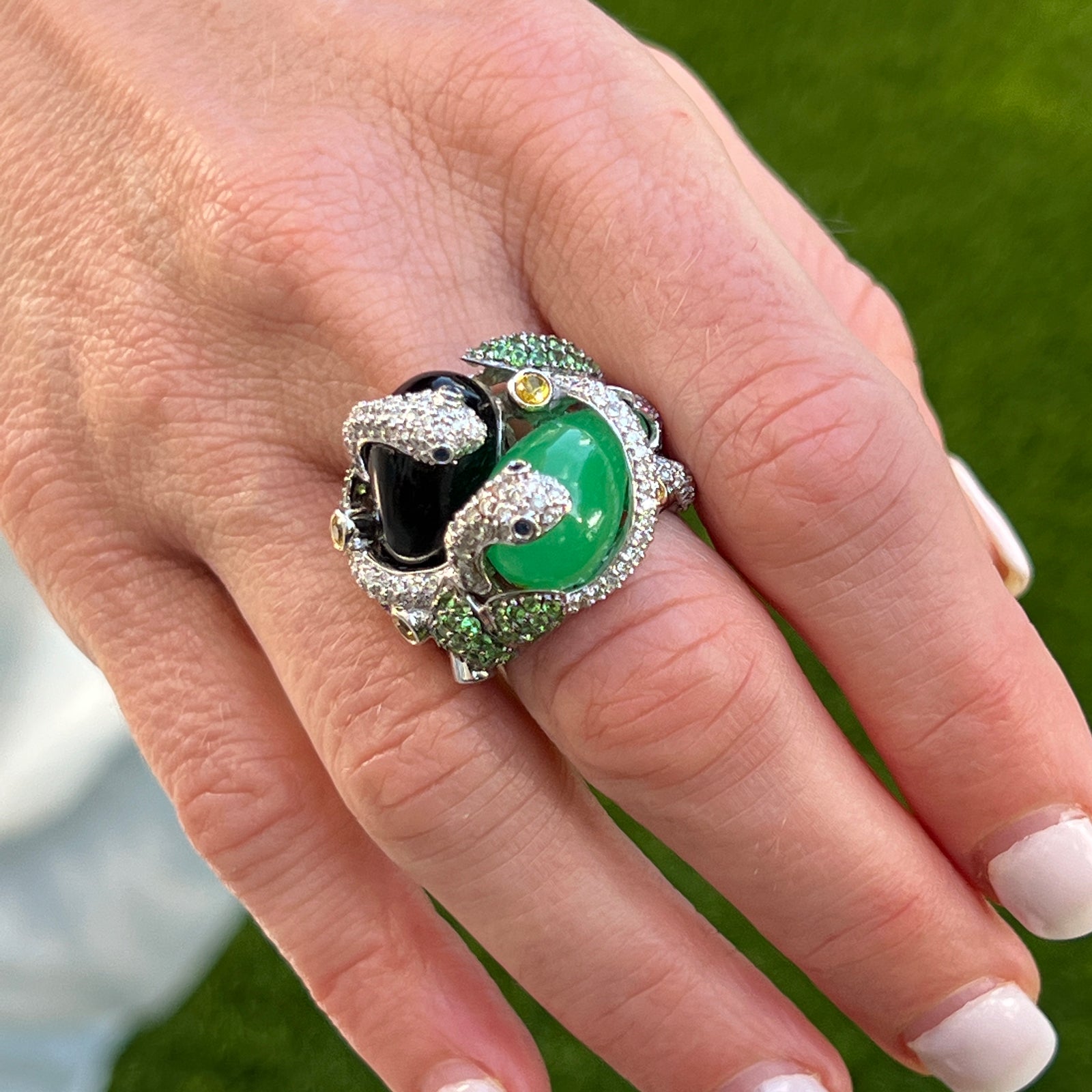 Onyx snake ring deals