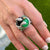 Double Snake Emerald Onyx Diamond Tsavorite Ruby 18KWG Ring