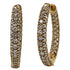 2.00 CTW Diamond In & Out 18 Karat Yellow Gold Hoop Earrings
