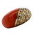 Diamond Coral 18 Karat Yellow Gold Dome Ring