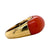 Diamond Coral 18 Karat Yellow Gold Dome Ring