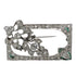 Art Deco Diamond Emerald Platinum Brooch Pin