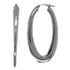 Italian 14 Karat White Gold Oval Hoop Earrings