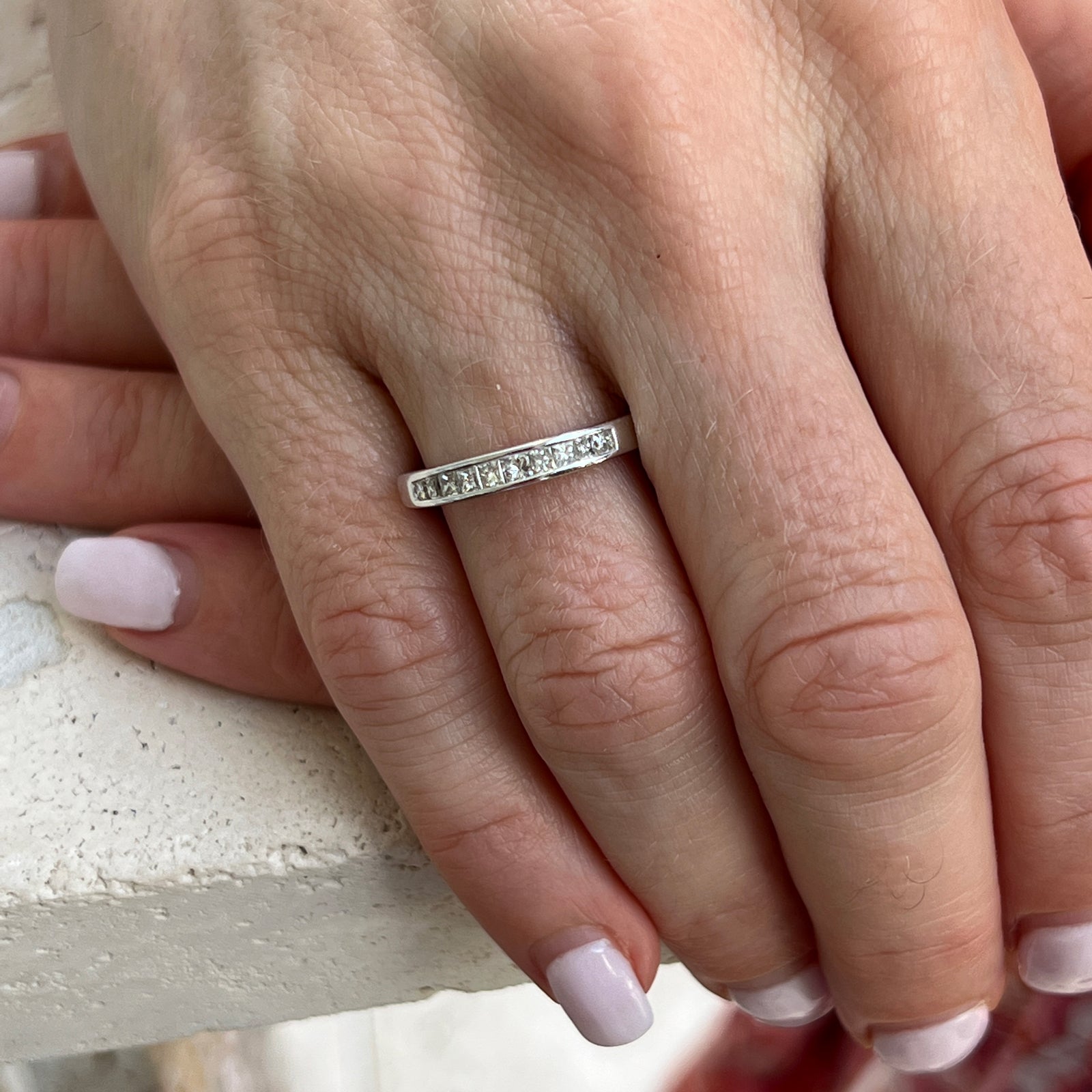 Princess Cut Diamond Channel Set Wedding Band Ring – Bardys Estate Jewelry