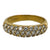 Three Row Pavé Diamond 18 Karat Yellow Gold Wedding Band Ring