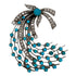 Diamond Turquoise 18 Karat White Gold Brooch Pin
