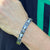 Diamond Sapphire 18 Karat White Gold Link Bracelet