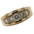 Gents 5 Round Brilliant Diamond 14 karat Yellow Gold Band Ring
