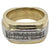 Gents Two Row Diamond 18 Karat Two Tone Gold Band Ring