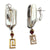 Diamond Ruby Baroque Pearl 18 Karat Gold Drop Greek Key Design Estate Earrings