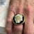 Gents Onyx Diamond 14 Karat Yellow Gold Greek God Vintage Ring