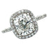 2.01 Carat Cushion Diamond Platinum Halo Engagement Ring GIA F/SI1