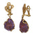 Amethyst Diamond 18 Karat Yellow Gold Drop Earrings