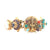 Coral Turquoise Cameo Butterfly 14KYG Vintage Slide Bracelet