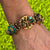 Coral Turquoise Cameo Butterfly 14KYG Vintage Slide Bracelet
