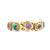 Malachite, Amethyst, Garnet, Citrine 14KYG Vintage Slide Bracelet