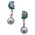 Diamond South Sea Pearl Emerald Platinum Drop Earrings GIA Certified