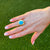 Henry Dunay Turquoise 18 Karat Yellow Hammered Finish Gold Estate Ring