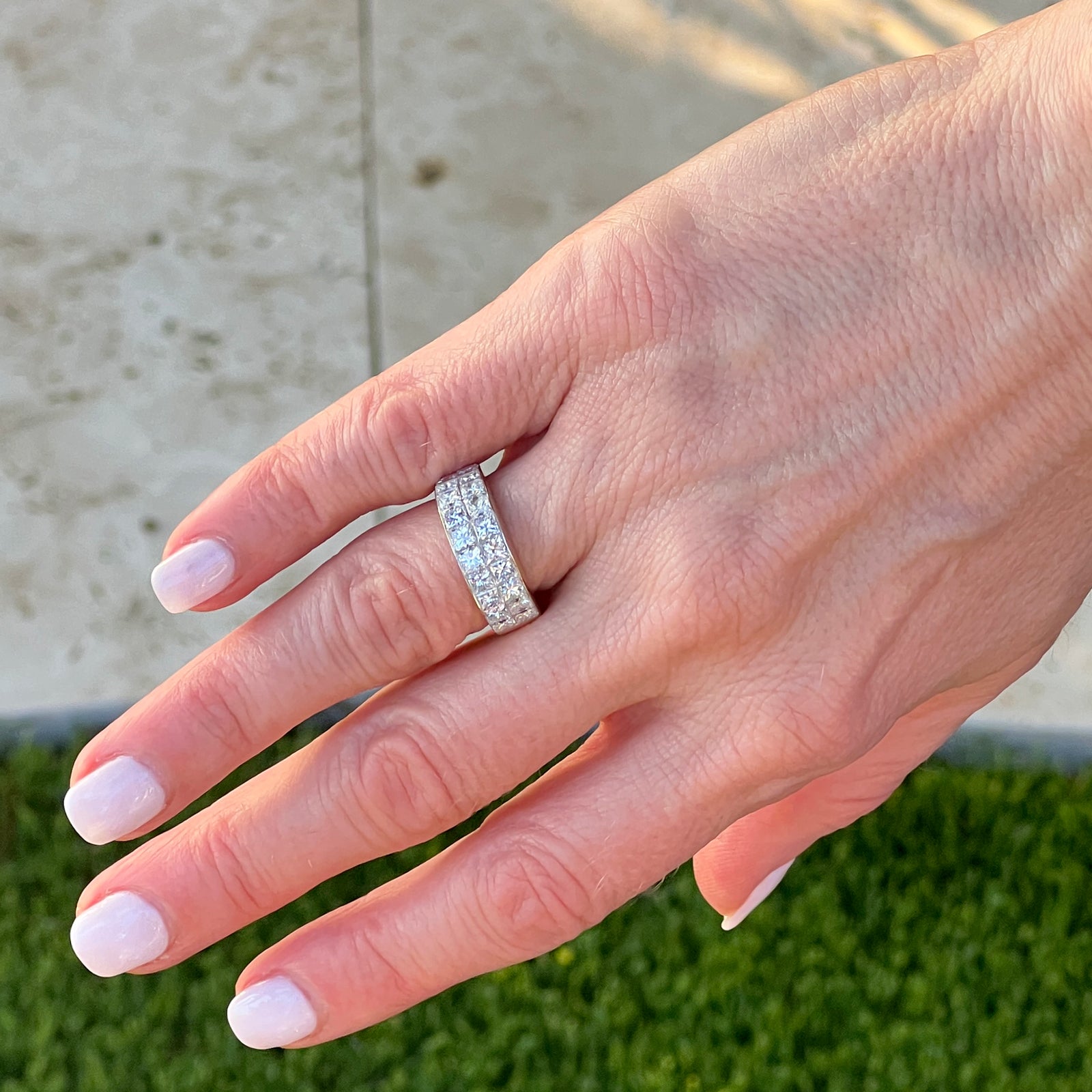 Princess cut diamond band ring Clearance