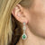 1940's Diamond Emerald Platinum Drop Dangle Earrings
