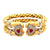 Chimento Diamond Heart Ruby 2 Row Flexible Cuff Bracelet