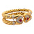 Chimento Diamond Heart Ruby 2 Row Flexible Cuff Bracelet