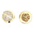 4.50 CTW Round Brilliant Baguette Circular 18 Karat Yellow Gold Earrings