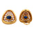 Diamond Sapphire 18 Karat Yellow Gold Earclip Earrings