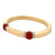 Diamond Carnelian 18 Karat Yellow Gold Square Hinged Bangle Bracelet