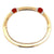 Diamond Carnelian 18 Karat Yellow Gold Square Hinged Bangle Bracelet