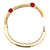 Diamond Carnelian 18 Karat Yellow Gold Square Hinged Bangle Bracelet