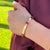 Diamond Carnelian 18 Karat Yellow Gold Square Hinged Bangle Bracelet