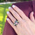 Diamond Enamel 18 Karat White Gold Dome Band Ring