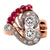 1950's Retro Diamond Ruby Rose Gold Cocktail Ring