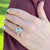 1950's Retro Diamond Ruby Rose Gold Cocktail Ring