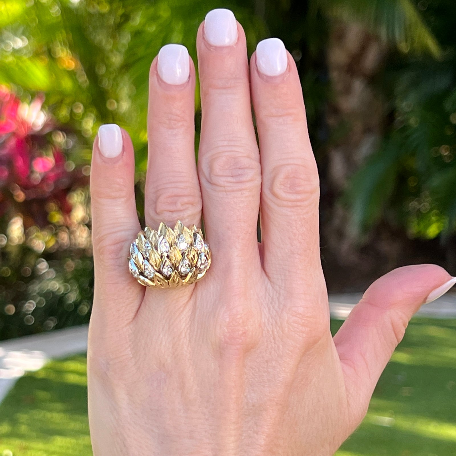 Louis Vuitton Flower Diamond White Gold Cocktail Ring
