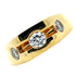 Gents Three Diamond 18 Karat Yellow Gold Wedding Band Ring